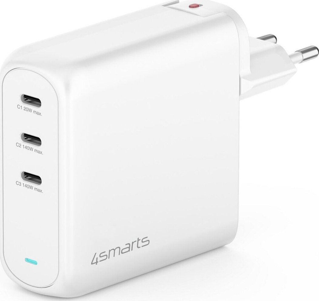 Ładowarka 4smarts 4smarts Ladegerät GaN Flex Pro 140W 3 USB-C, weiß