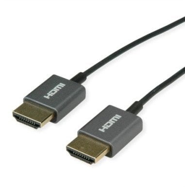 ROLINE Kabel HDMI 4K (3840 x 2160) Ultra HD + Ethernet, M/M, koncentryczny, ultrasmukły, czarny, 2 m