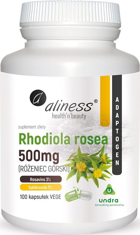 Aliness Aliness Rhodiola rosea (różeniec górski) 500 mg - 60 kapsułek