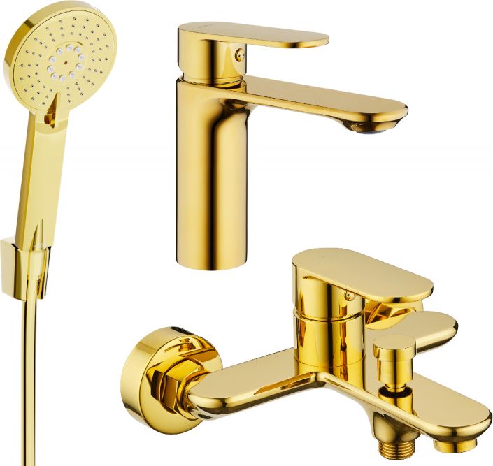 Mexen Mexen Milo R40 zestaw wannowy, złoty - 71303R40-50