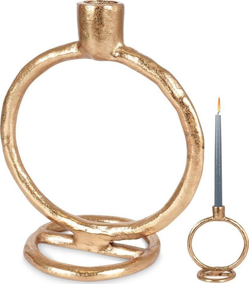 Home Styling Collection Świecznik na długą świeczkę aluminiowy złoty 19 cm