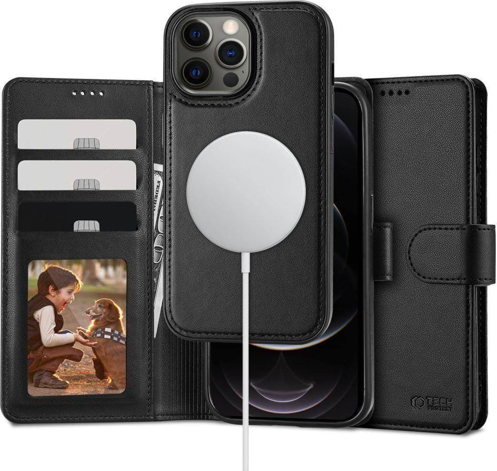 Tech-Protect Etui IPHONE 12 / 12 PRO Wallet MagSafe czarny