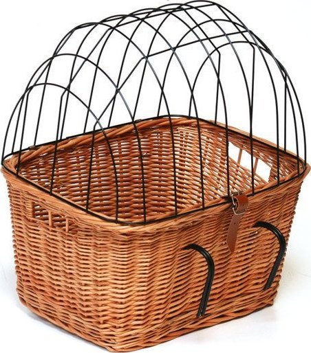 WickerPL Wiklinowy Kosz na Rower Transporter dla Zwierząt na Rower 43x33 H22/42 cm