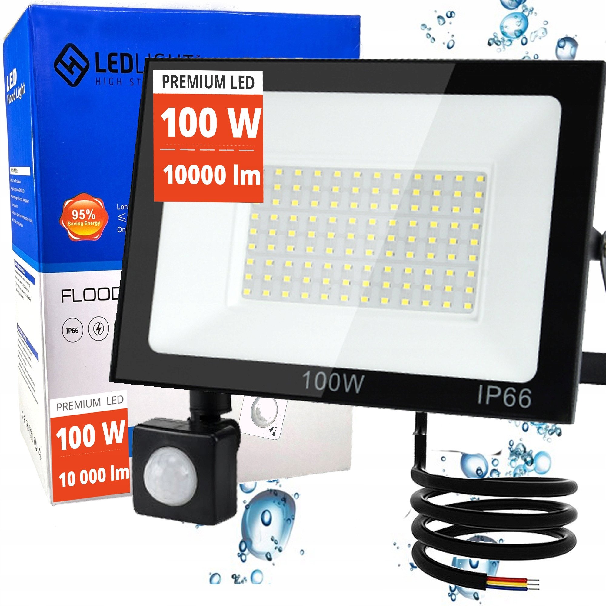 HALOGEN Naświetlacz LED SLIM CZUJNIK RUCHU zmierzchu reflektor z czujnikiem