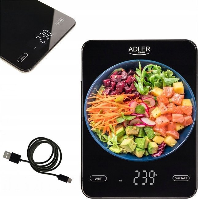 Waga kuchenna Adler Waga Kuchenna Do 10Kg Usb Aku Adler Ad3177B