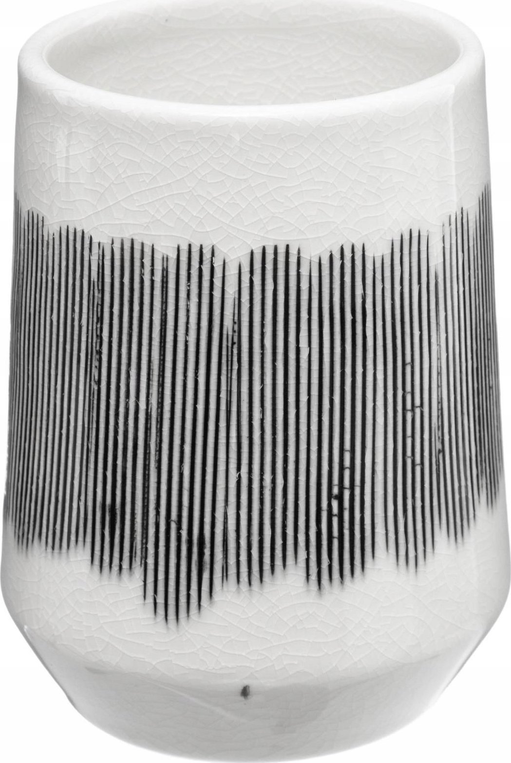 5five Kubek na szczoteczki MASAI, ceramika, biało-czarny