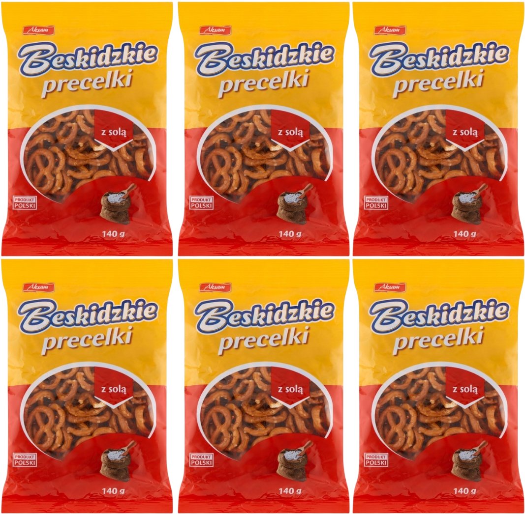 Beskidzkie Precelki z solą 140 g x 6 sztuk