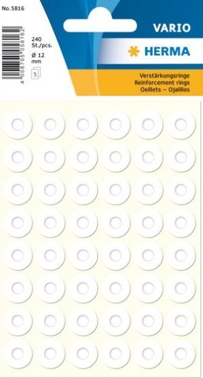 Herma HERMA Verstärkungsringe selbstklebend  12 mm weiß 240 St.
