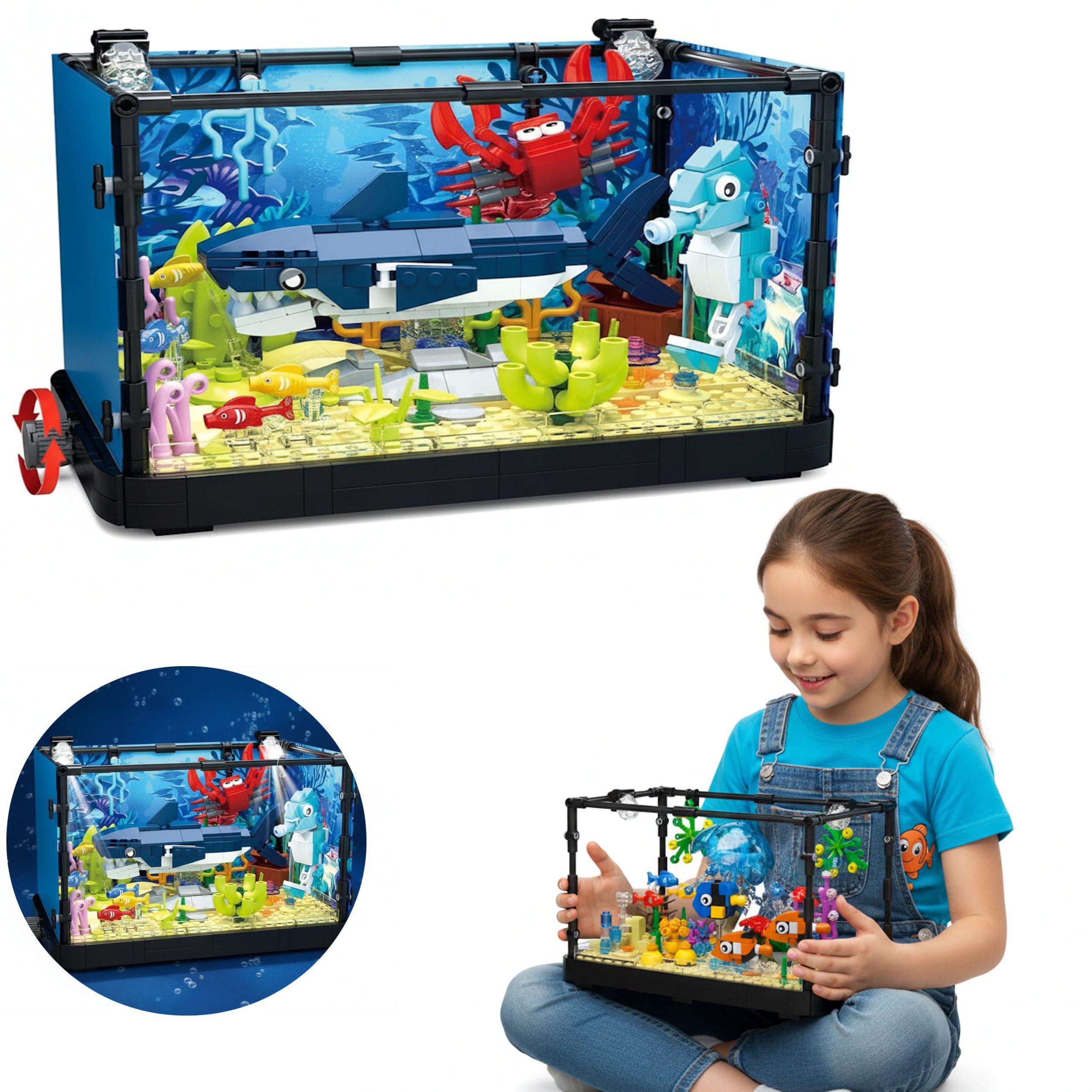 Coil klocki konstrukcyjne zestaw dla dzieci akwarium z rybkami 648 el. elementów