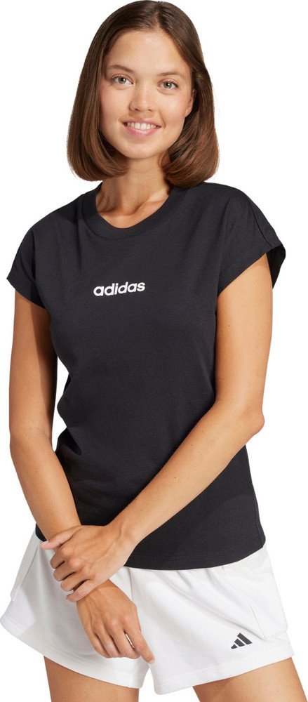 Koszulka damska adidas Essentials Linear Cotton czarna JC8238 L