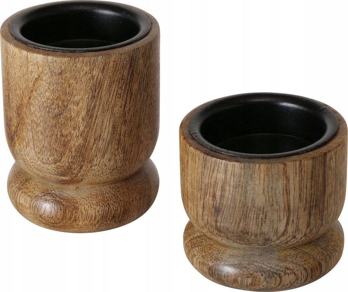 Boltze Drewniane świeczniki NUMLI, drewno mango, 2 sztuki