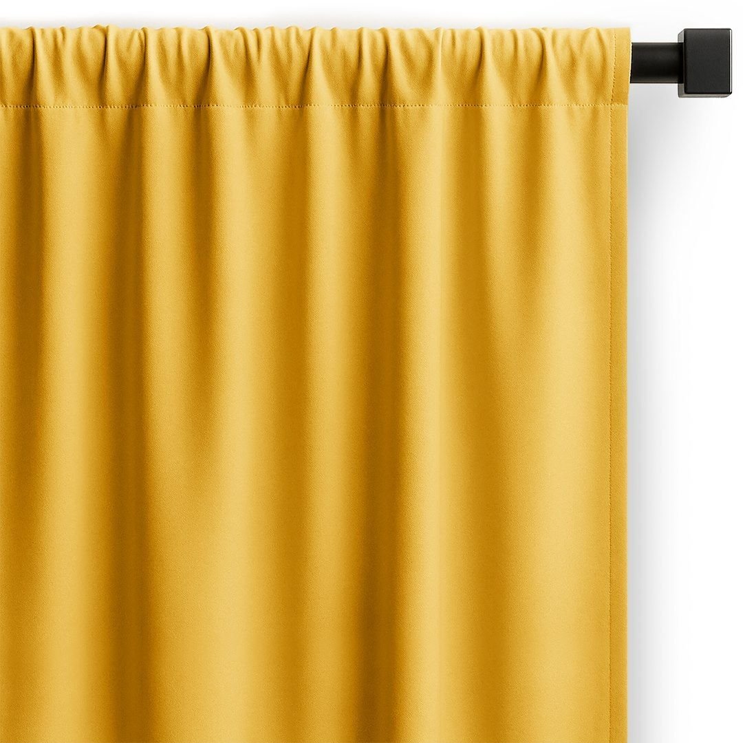 Zasłona gotowa CARLI na taśmie gładka 140x250 musztardowa Restilo