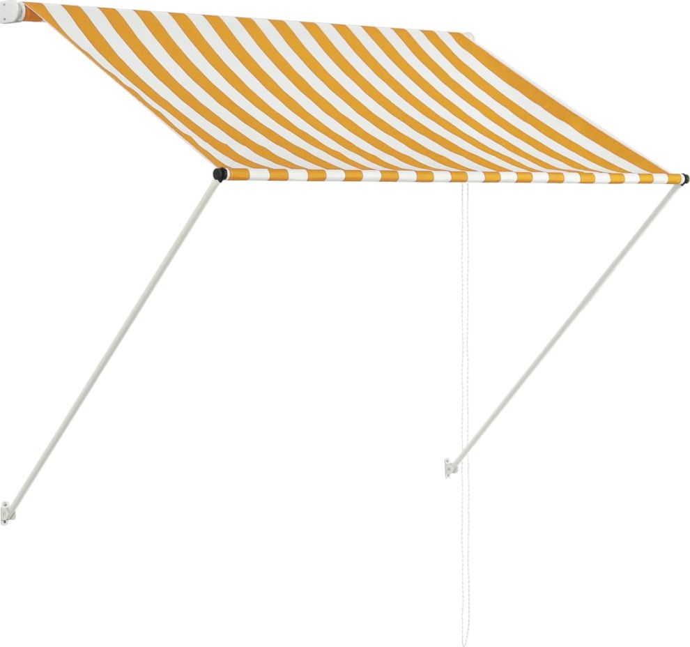 vidaXL Markiza zwijana, 100 x 150 cm, biało-żółta