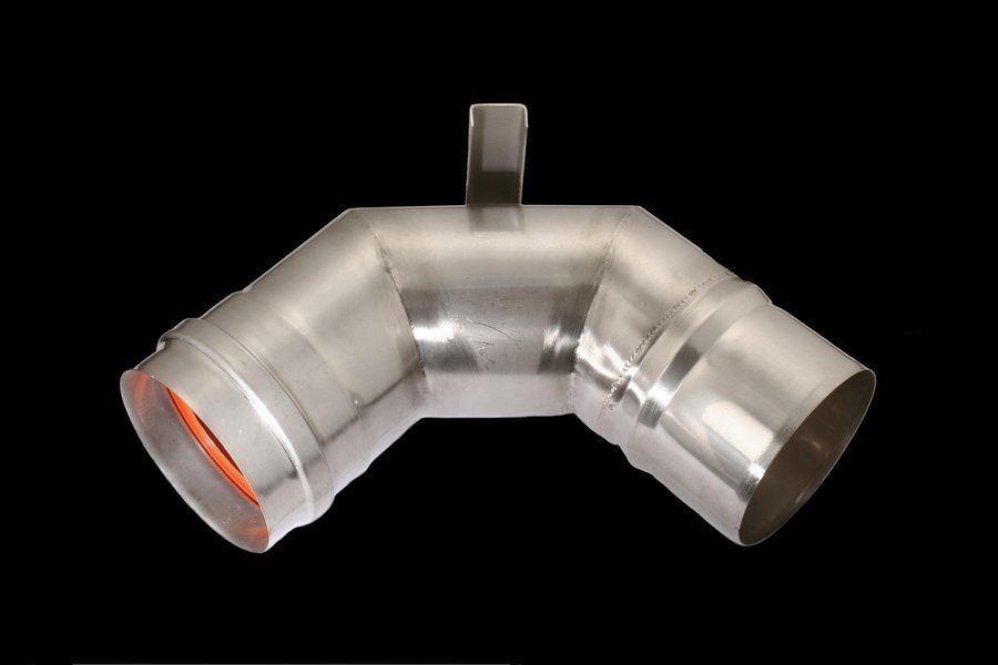 Krzys-Pol Kolano kominowe DN80 z podporą 90stdo kotłów turbo i kondensacyjnych