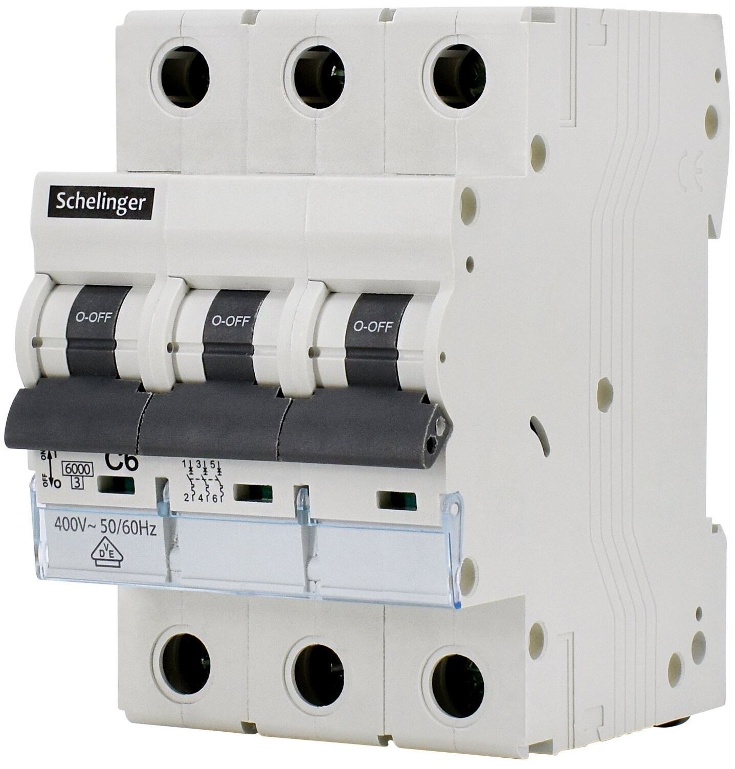 Wyłącznik nadprądowy 3P C 16A 6kA AC SCHELINGER A02-G8-3P-C16