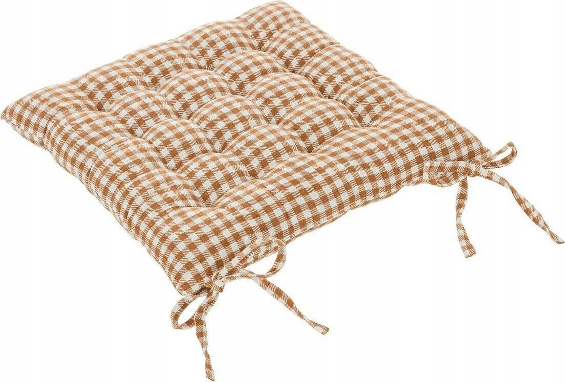 Atmosphera Poduszka na krzesło wiązana w kratkę FLORAL, 38 x 38 cm