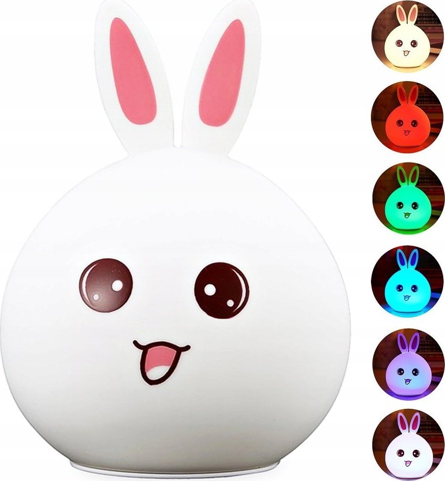 Verk LAMPKA NOCNA DLA DZIECI LED KRÓLIK RGB DOTYK