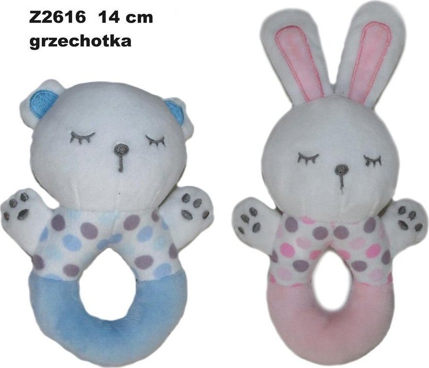 Grzechotka zwierzęta 14cm MIX