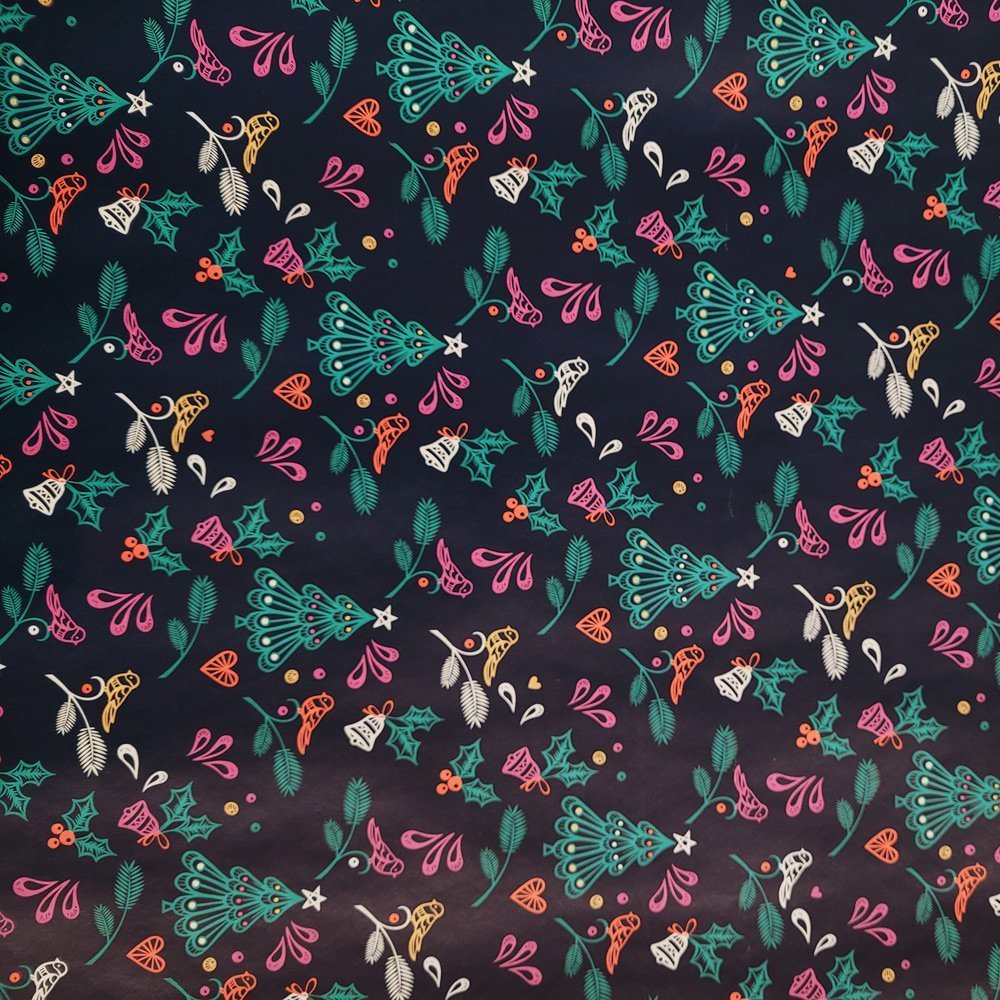 Papier świąteczny choinki do pakowania 57cmx2m 2m224