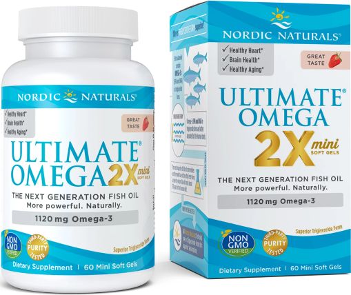 Nordic naturals Nordic Naturals - Ultimate Omega 2X Mini, 1120mg, Truskawka, 60 kapsułek miękkich mini