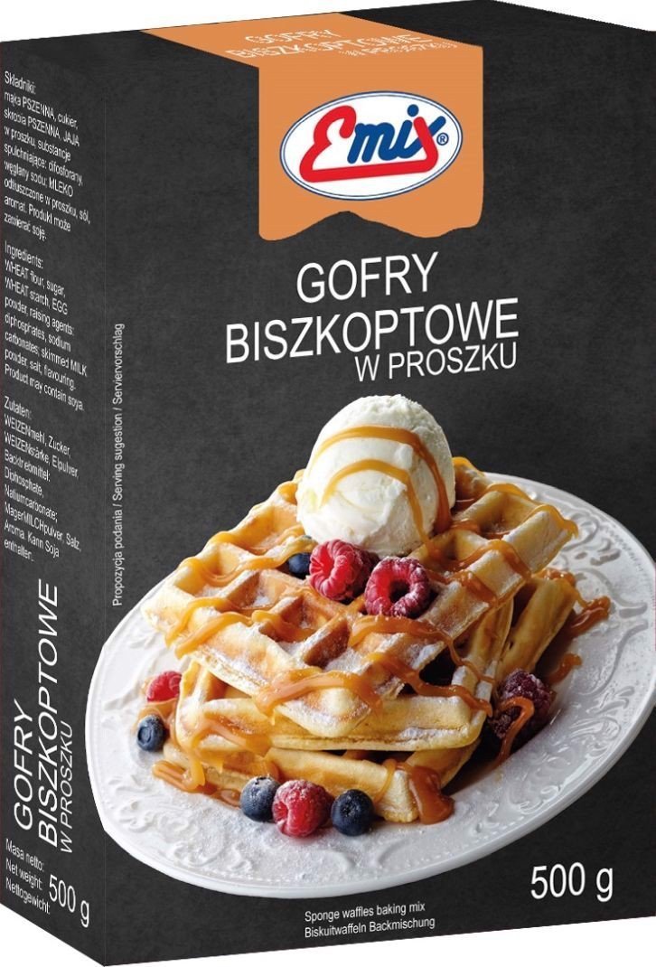Emix Emix Mieszanka Ciasto na gofry biszkoptowe 500 g