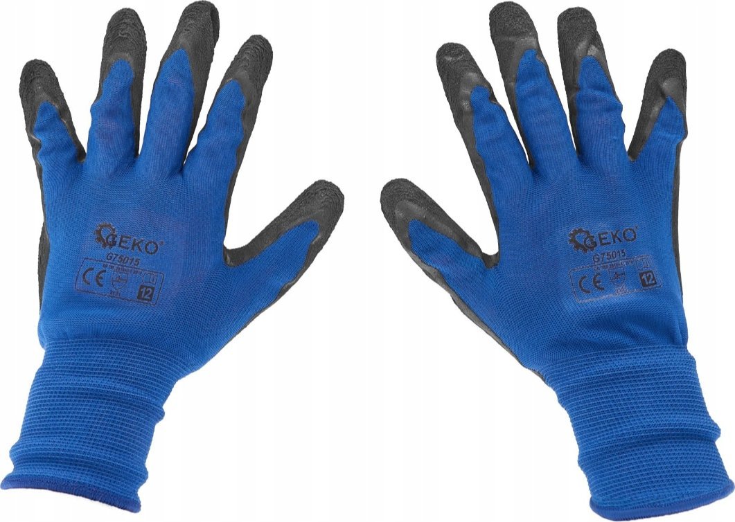 Geko Rękawice ochronne powlekane r. 12 – granatowe (12/240)