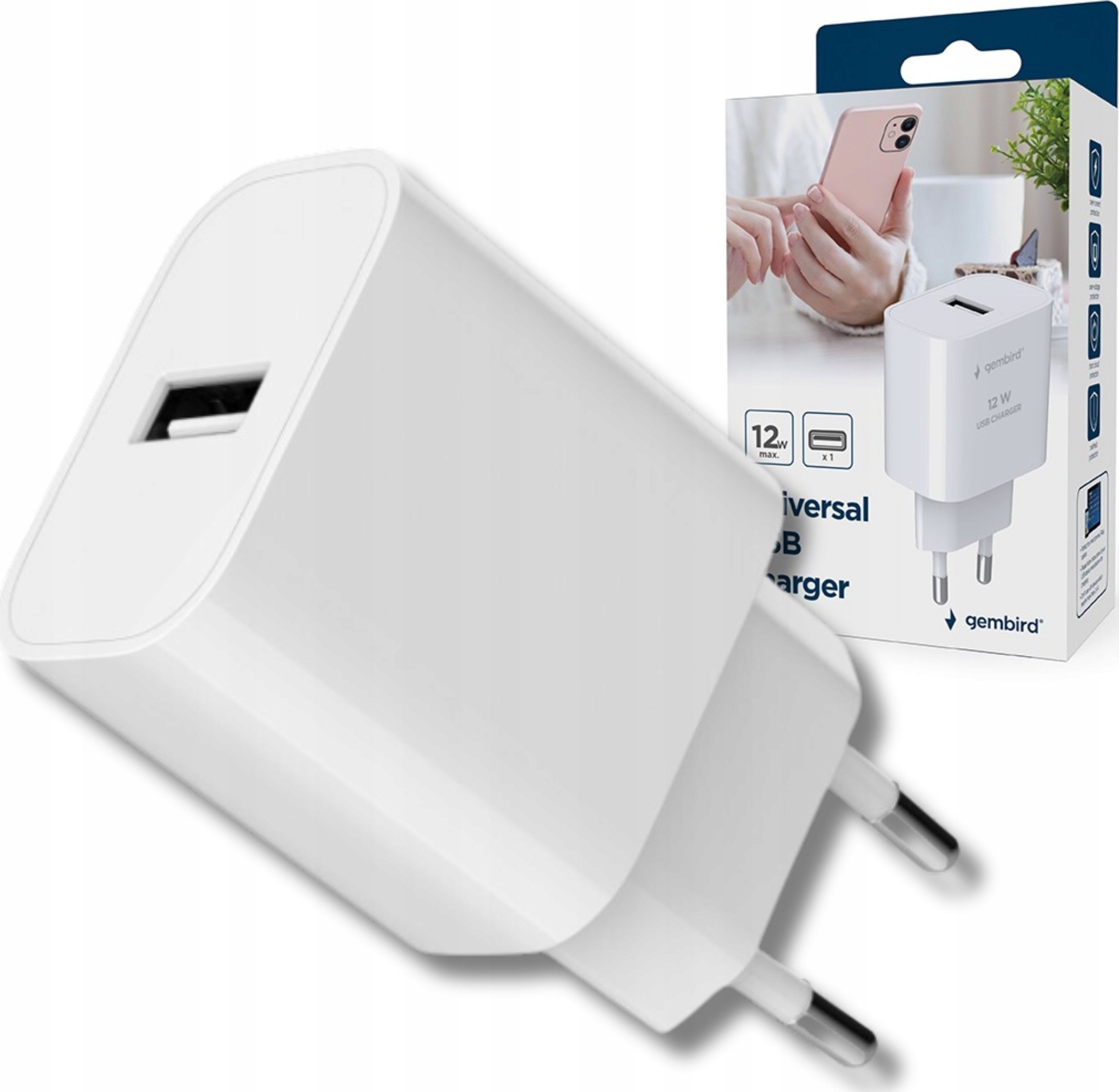 Ładowarka Gembird Ładowarka sieciowa Gembird TA-UC-1A12-01 biała