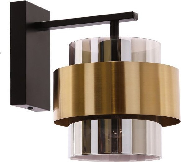 Kinkiet Candellux SPIEGA KINKIET CZARNYMOSIĘŻNY E27 KLOSZ BEZBARWNY