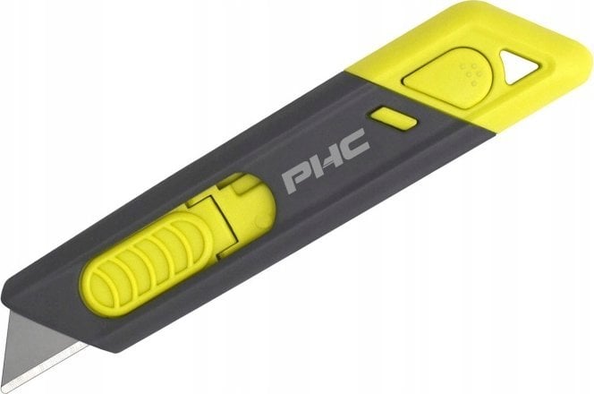 Dedra Nóż bezpieczny PHC Metti, z chowanym ostrzem, szaro-żółty