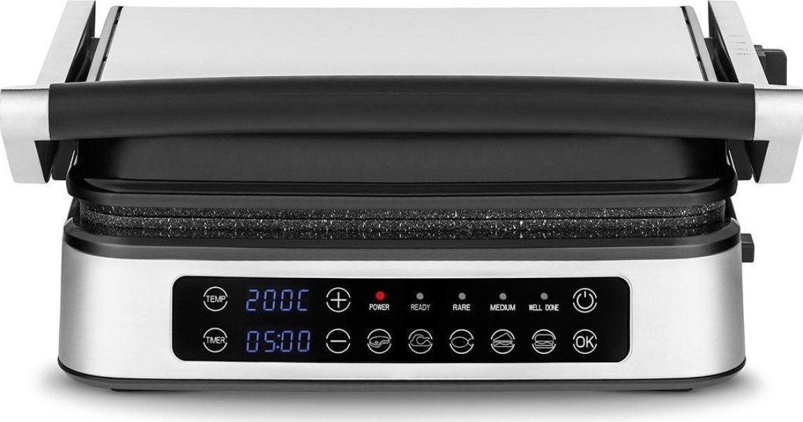 Grill elektryczny Zeegma Zeegma Grill Chef 2w1 srebrno-czarny