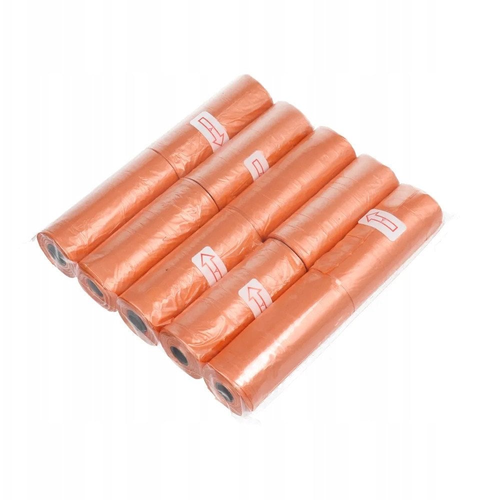 Worki na foliowe na psie odchody 10 rolek pomarańczowe