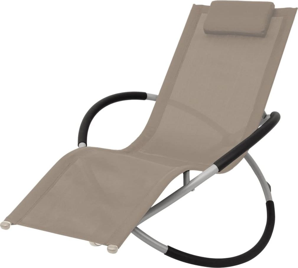 vidaXL leżak z geometryczną ramą stalowy, taupe (47775)