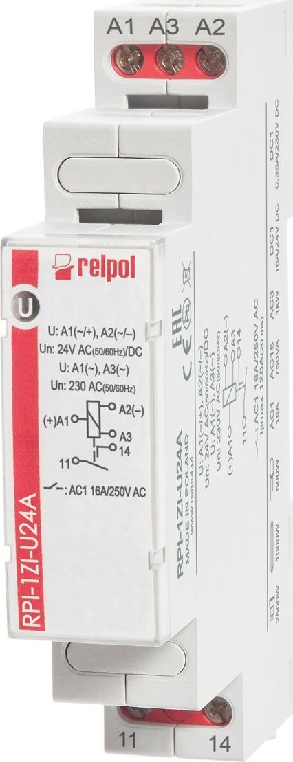 Relpol Przekaźnik elektromagnetyczny 2Z 8A 12VAC/DC AgSnO2 RPI-2Z-U12 863372