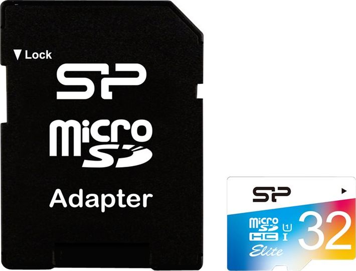 Karta Silicon Power Colorful Elite MicroSDHC 32 GB Class 10 UHS-I (SP032GBSTHBU1V20SP)