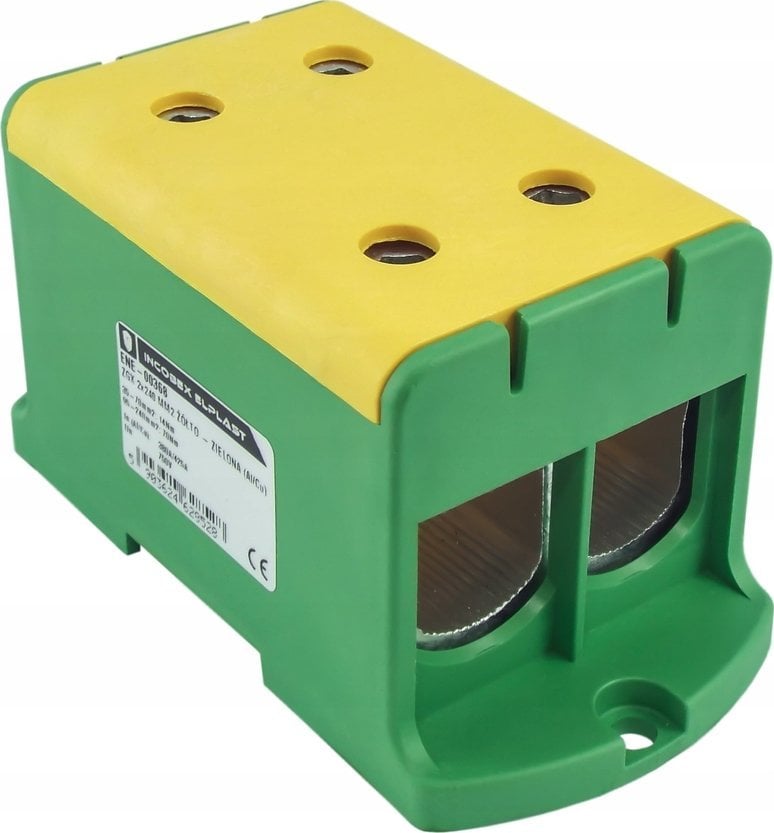 Incobex Złączka szynowa jednopolowa ZGX 2x240 mm2 żółto-zielona (Al-Cu) ENE-00368