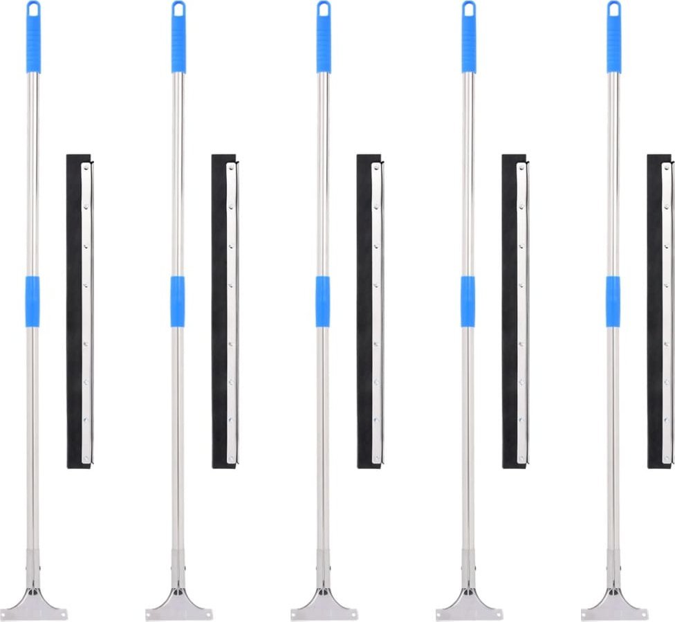 vidaXL Podłogowe ściągaczki do wody, 5 szt., 60,5x119,5cm, stal i guma