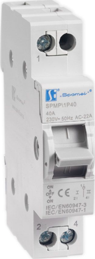 Spamel Przełącznik modułowy wyboru zasilania sieci 1P 40A SPMP/1P40