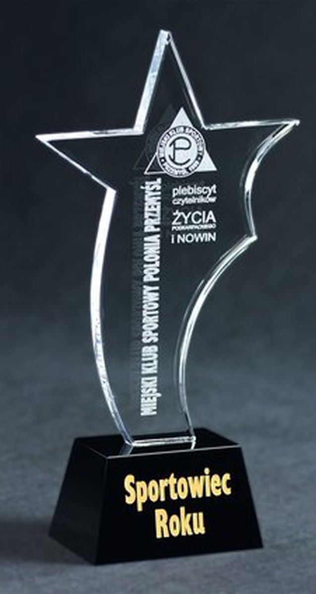 VS Trofeum szklane grawerowane + wypełnienie farbą