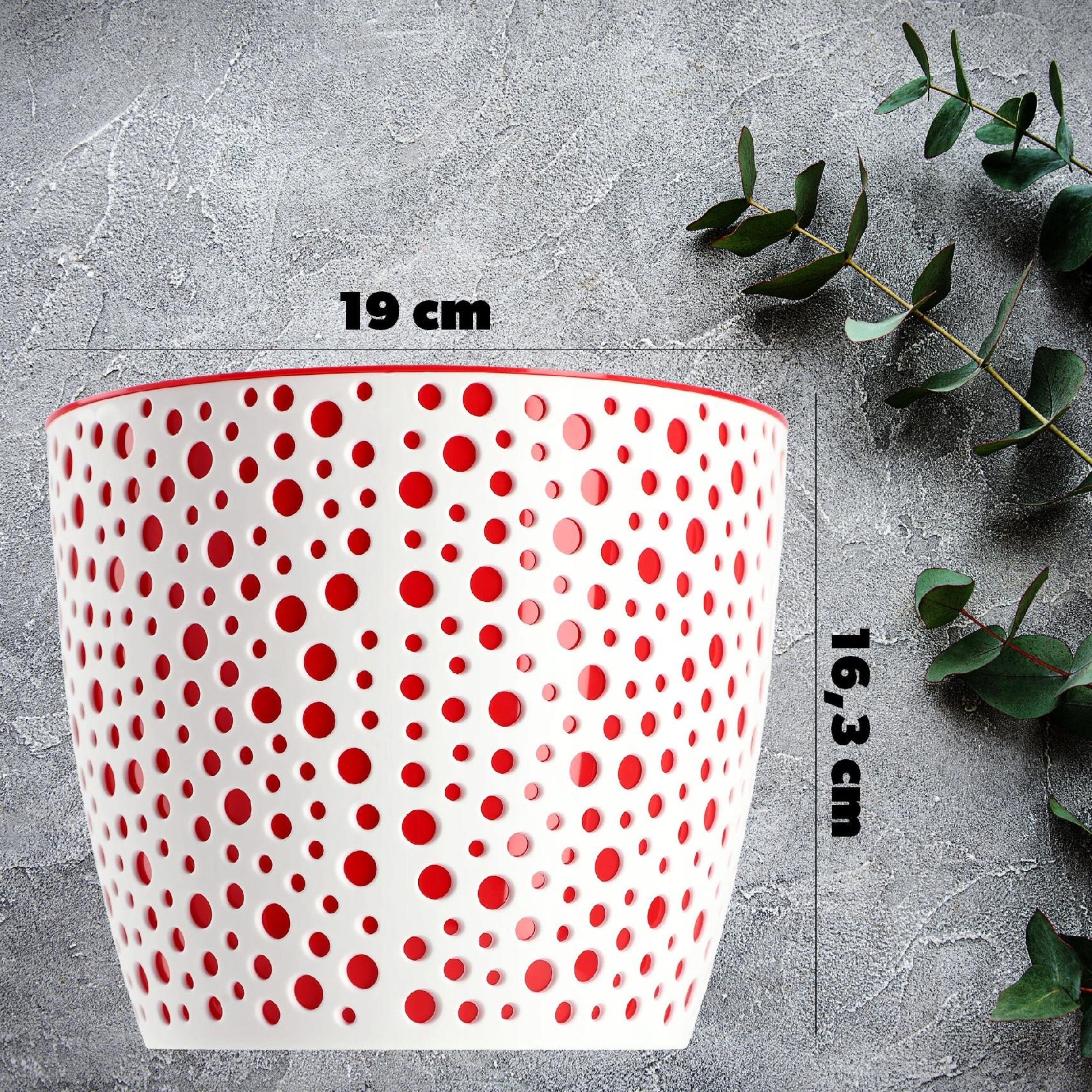 KADAX Doniczka Z Wkładem Okrągła Na Kwiaty Czerwona 19cm