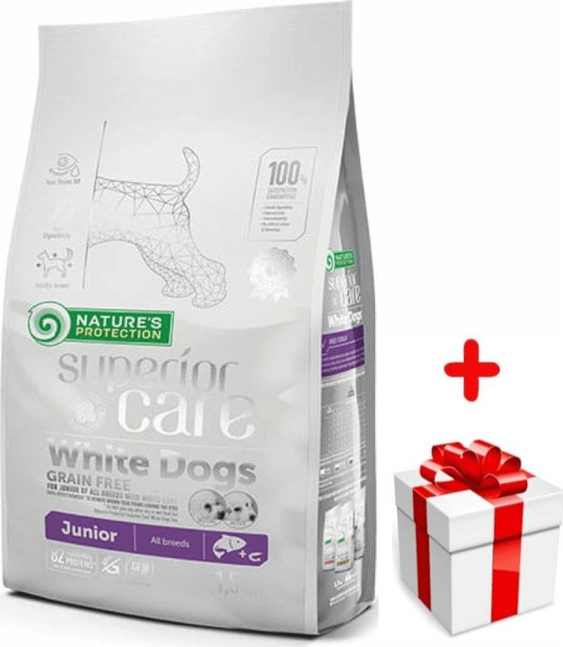 Natures Protection NATURES PROTECTION Superior Care Grain Free White Dog Junior All Breeds 1,5kg + niespodzianka dla psa GRATIS!