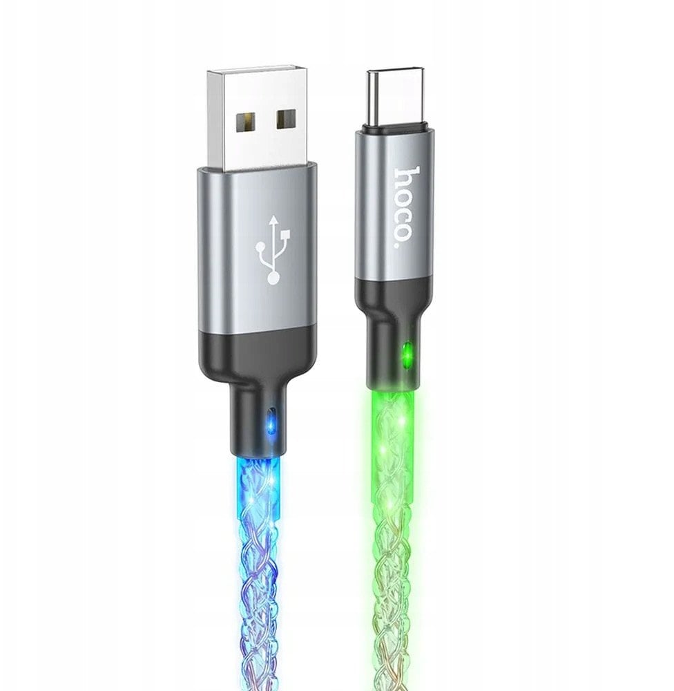 Kabel USB Hoco USB-A - USB-C 1 m Szary
