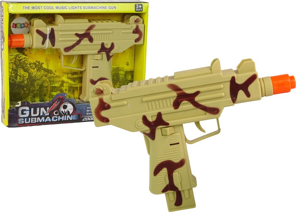 LeanToys Pistolet Wojskowy Moro Dla Dzieci Wibracje Dźwięk