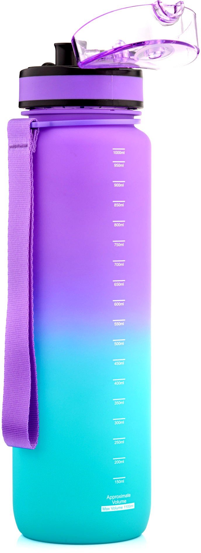 Bidon sportowy Meteor 1000 ml fioletowy/błękitny