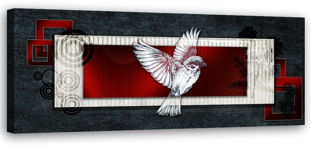 Feeby obraz na płótnie ptak na ciemnym tle 120x40 large