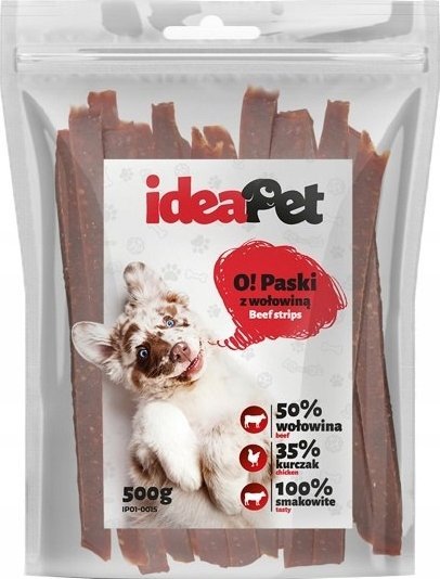 IdeaPet IdeaPet Paski z wołowiną 500g