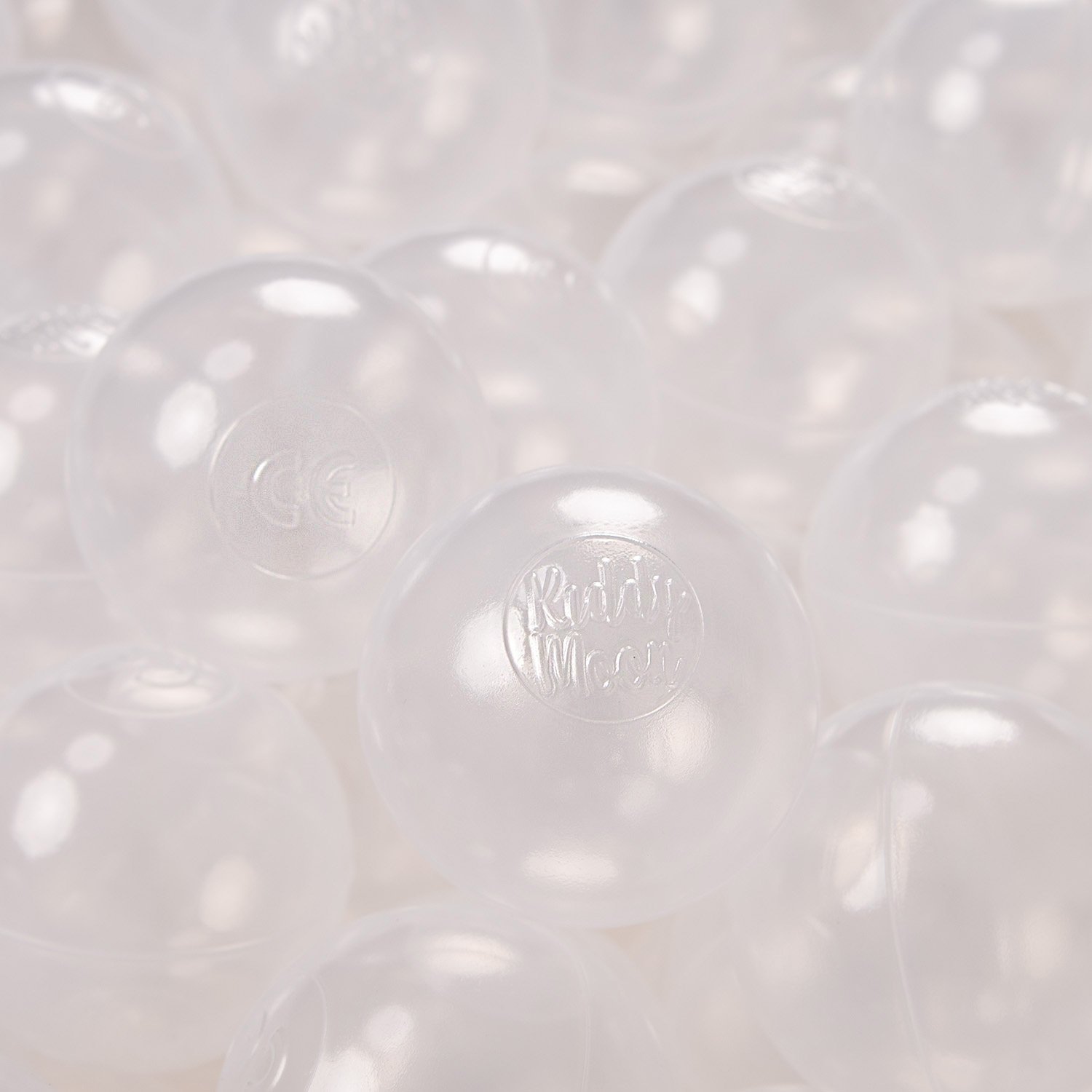 KiddyMoon KiddyMoon Plastikowe piłeczki 6cm transparent 1200/6cm Zabawka zestaw kulek