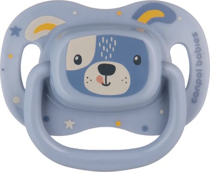Canpol Canpol Babies Cute Animals Smoczek uspokajający symetryczny silikonowy niebieski 34/925 18 miesięcy, 1 sztuka