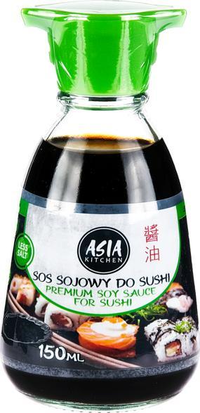 Asia Kitchen Sos sojowy do sushi Premium Less Salt, dyspenser 150ml - Asia Kitchen