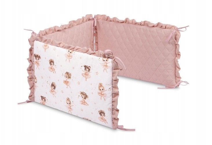 OCHRANIACZ DO ŁÓŻECZKA MUŚLIN BALETNICE RÓŻOWE