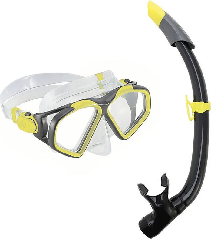 aqua lung sport Aqualung Combo Hawkeye L - Maska + fajka do nurkowania SC311EU7112L - Żółto-szara L